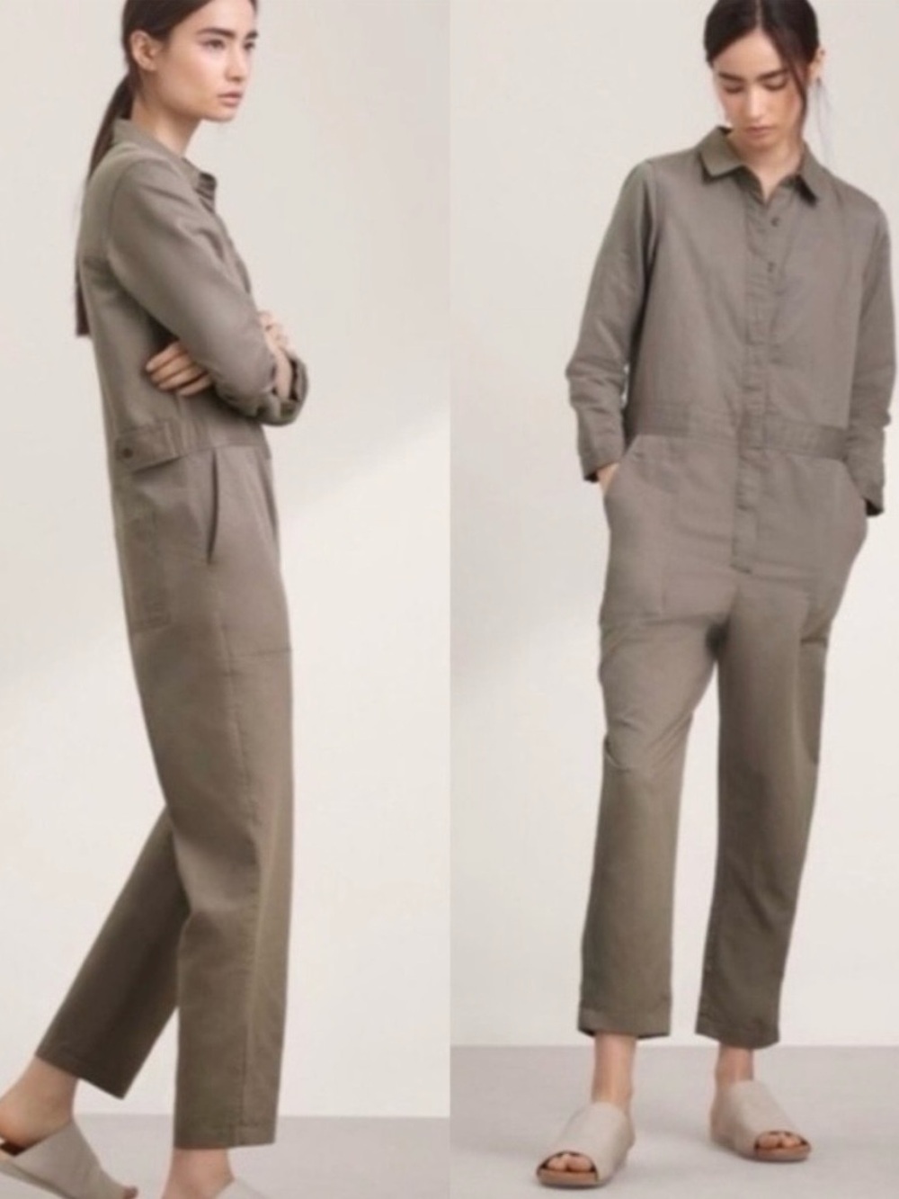 Women’s Aritzia Wilfred Free Utility Jumpsuit Grey Taupe Size 6